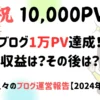 ブログ1万PV達成。収益や記事数は？